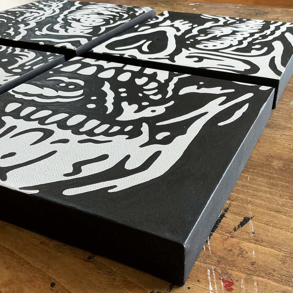 Smoking Skull Painting