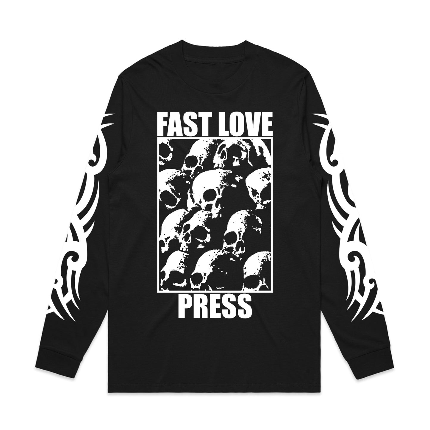 Skull Pile Black Long Sleeve Tee