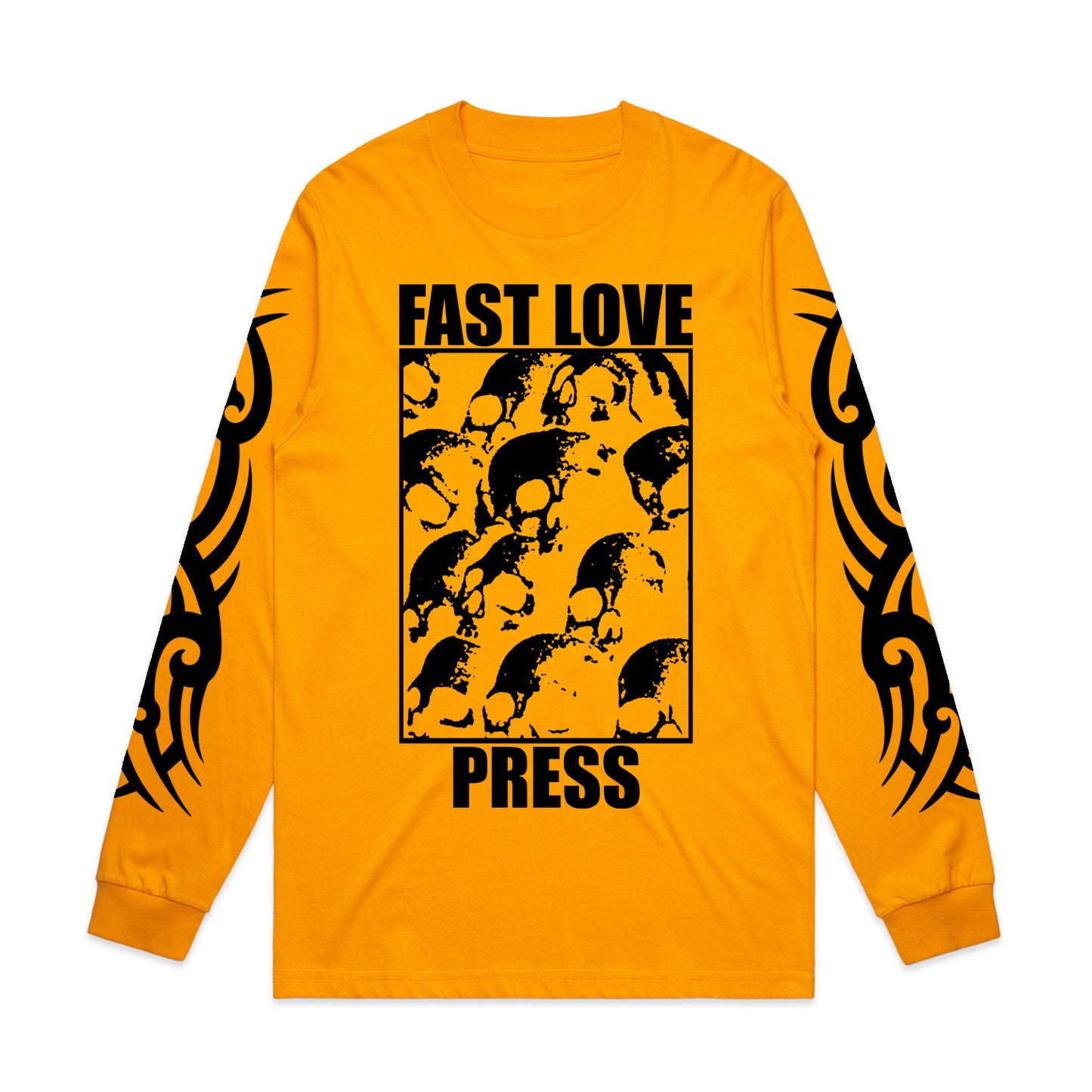 Skull Pile Gold Long Sleeve Tee