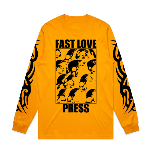 Skull Pile Gold Long Sleeve Tee